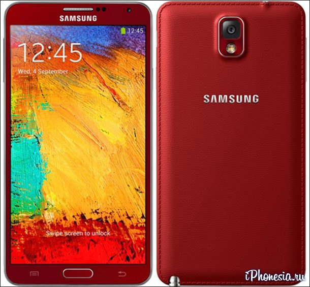 Samsung показала Galaxy Note3 в красном цвете