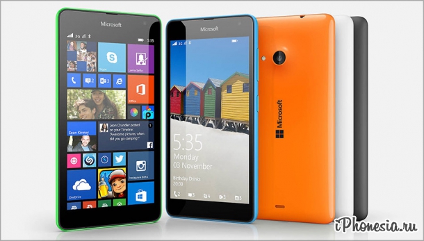 Lumia 535 — первый смартфон под брендом Microsoft