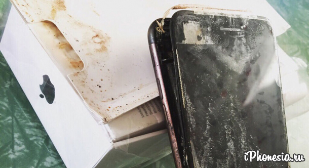 iPhone 7 взорвался, лежа в коробке