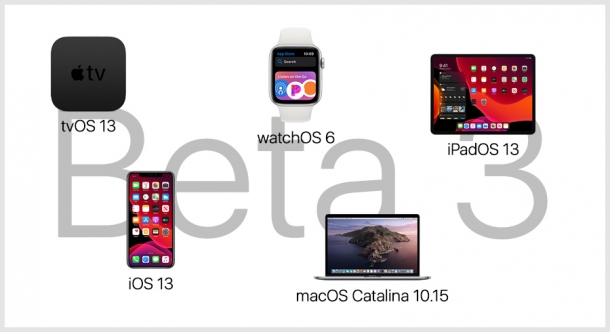 Вышли третьи бета-версии iOS 13, iPadOS 13, watchOS 6, tvOS 13 и macOS Catalina 10.15